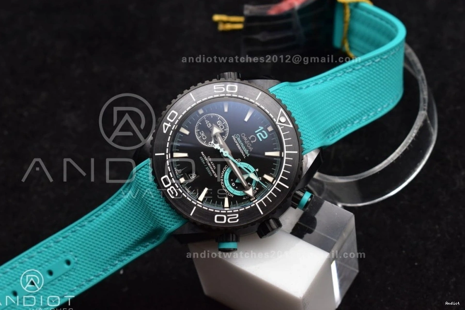 on Chrono Dial Ceramic Deep M+SF Strap Black A9900 Best Master Ocean 1:1 Planet Edition Rubber Blue Black 0103